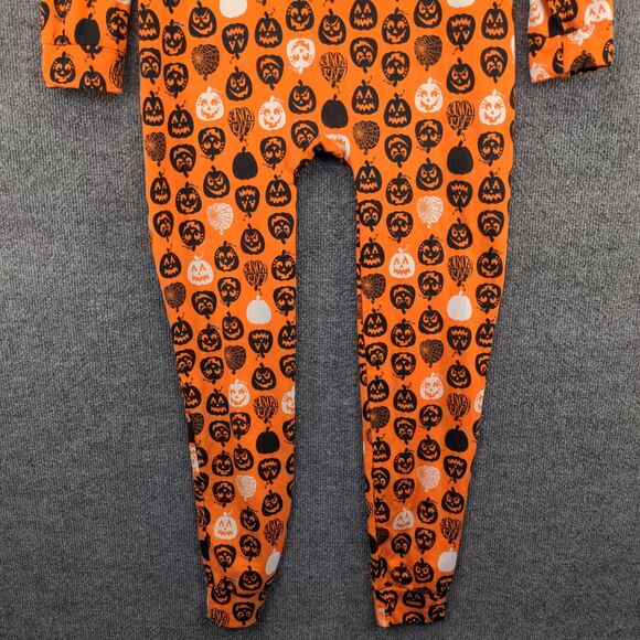 Sosho Womens Union Suit Pajamas Orange Medium Pull On Notch Neck Halloween - Picture 6 of 10